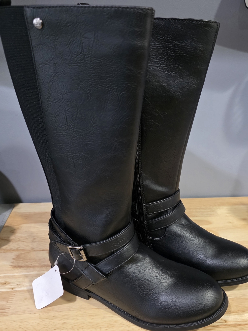 * London Fog Girls "Brooke 2" Knee High Zip Up Black Boot **